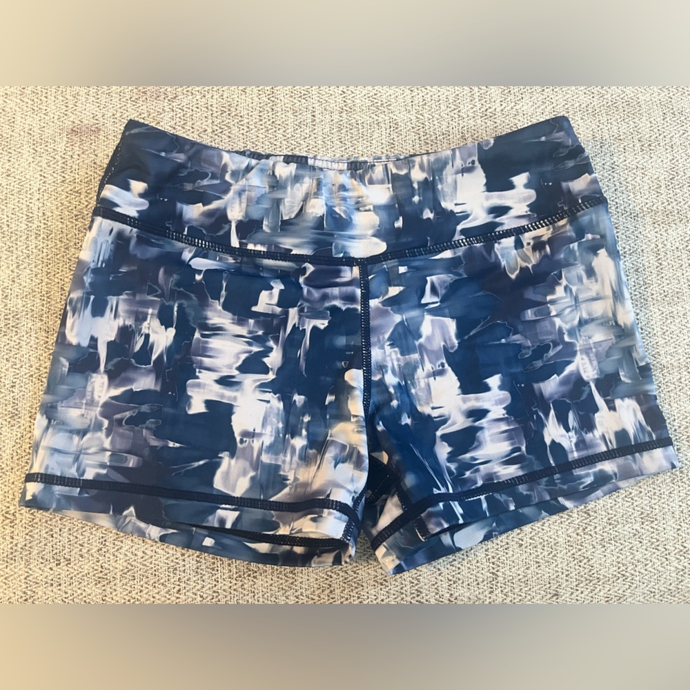 Blue and White Patterned Shorts